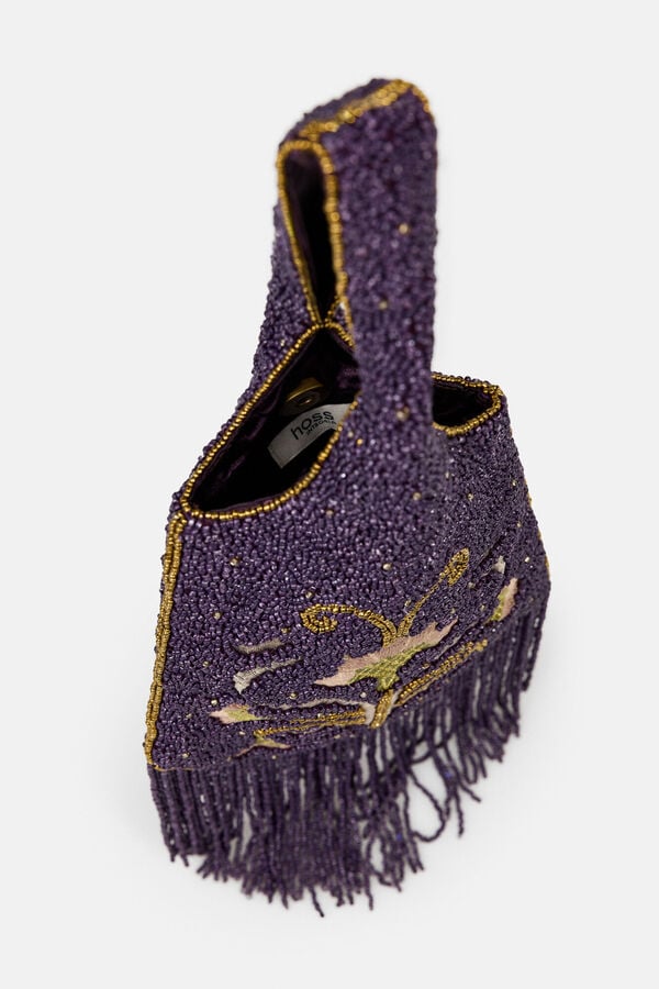 Hoss Intropia Nerea. Mala Bordada com franjas Roxo